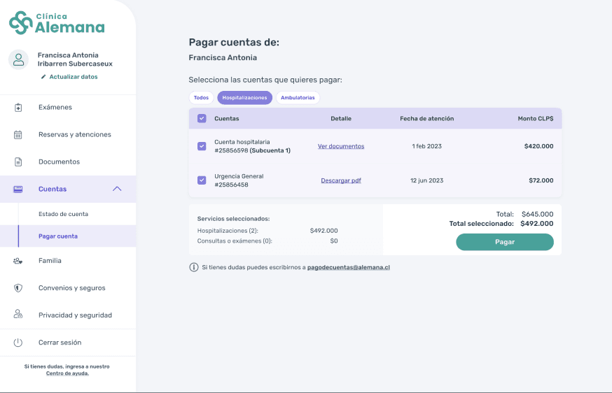 Preview image Prestaciones Clínica Alemana